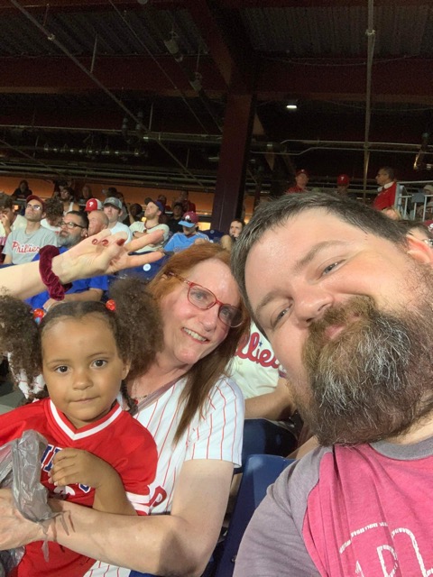 With my son, Zachery, and daughter, Zoe at a Phillies game